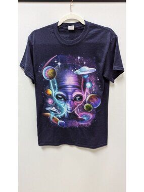 Gildan Navy Alien Short-Sleeve Graphic Tee